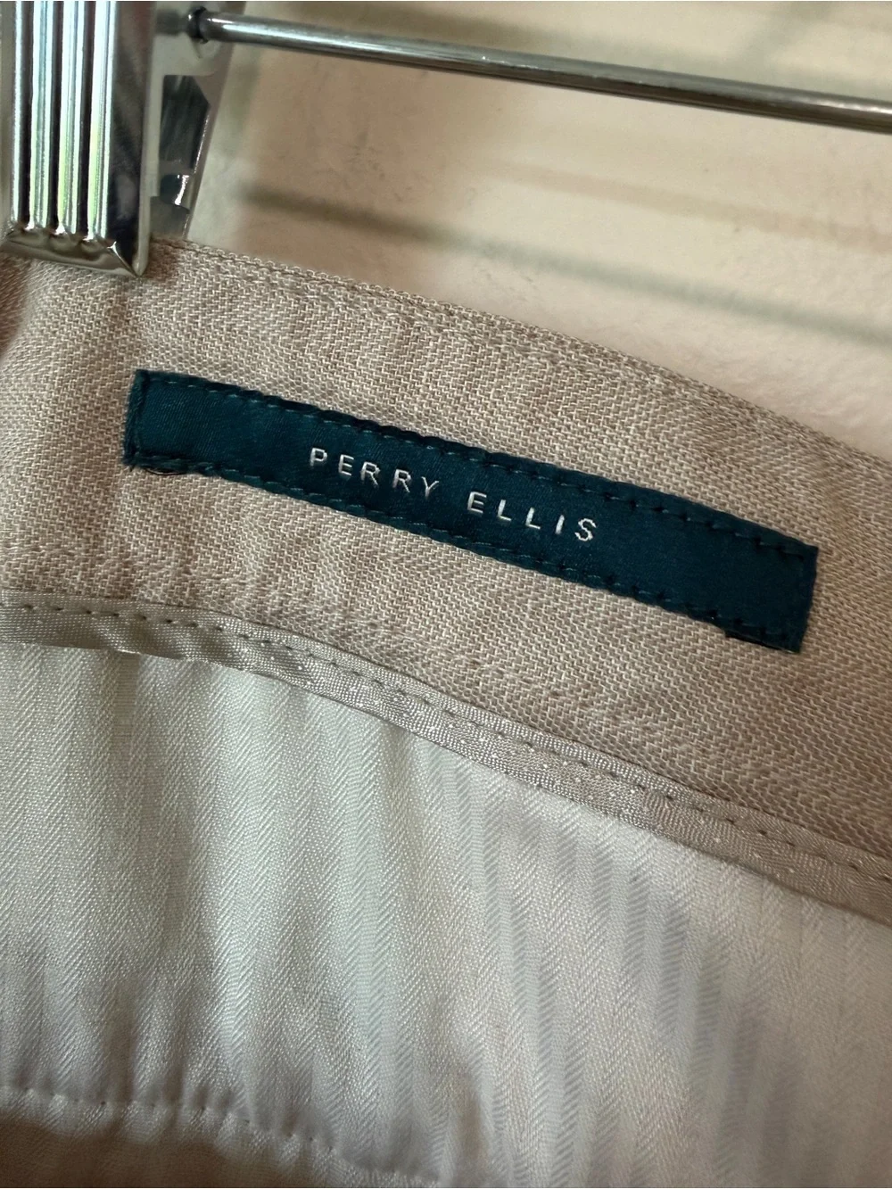 Perry Ellis 34x32 men’s linen / cotton flat front slacks dress pants size